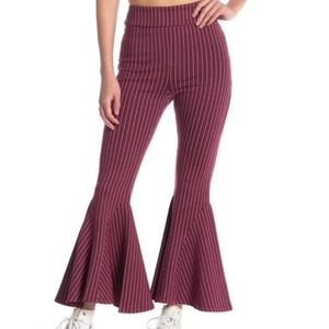 Free People high waisted crop flare pants 70s bell bottoms striped pants
